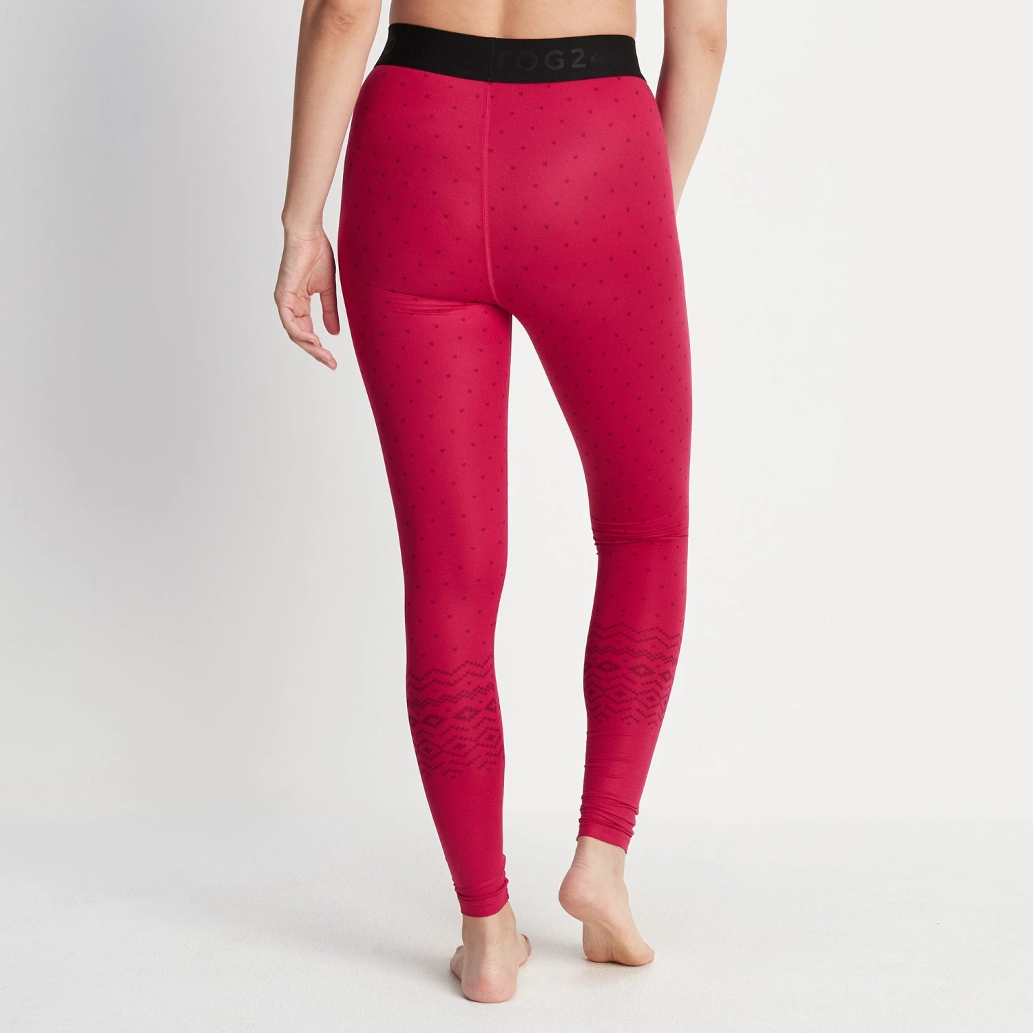 Snowdon Womens Thermal Base Layer Legging - Cerise Fairisle 4 Snowdon Womens Thermal Base Layer Legging - Cerise Fairisle - Image 2