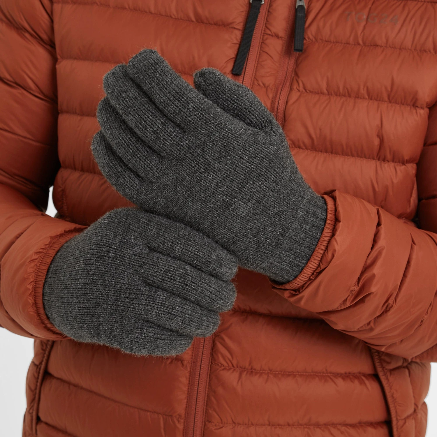 Stretton Knitted Gloves - Dark Grey Marl 3 Stretton Knitted Gloves - Dark Grey Marl
