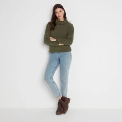 Tallard Womens Funnel Neck Microfleece - Khaki -Fashion General Store 61856 TALL300 6