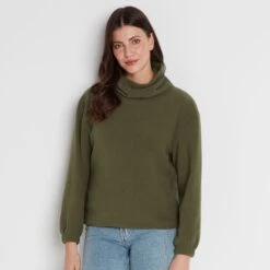 Tallard Womens Funnel Neck Microfleece - Khaki -Fashion General Store 61856 TALL300 7