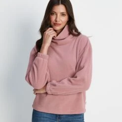 Tallard Womens Funnel Neck Microfleece - Faded Pink