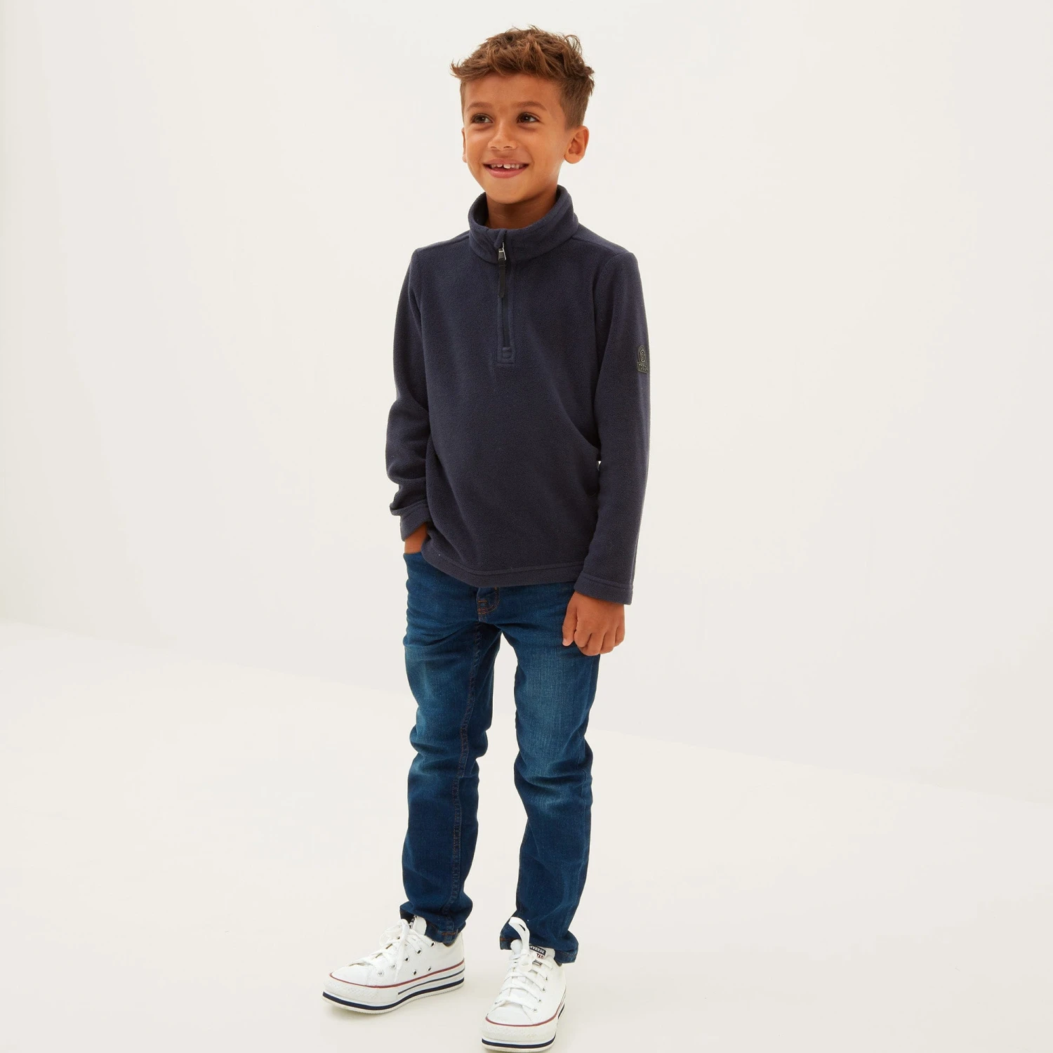 Toffolo Kids Zipneck Fleece - Navy 5 Toffolo Kids Zipneck Fleece - Navy - Image 3