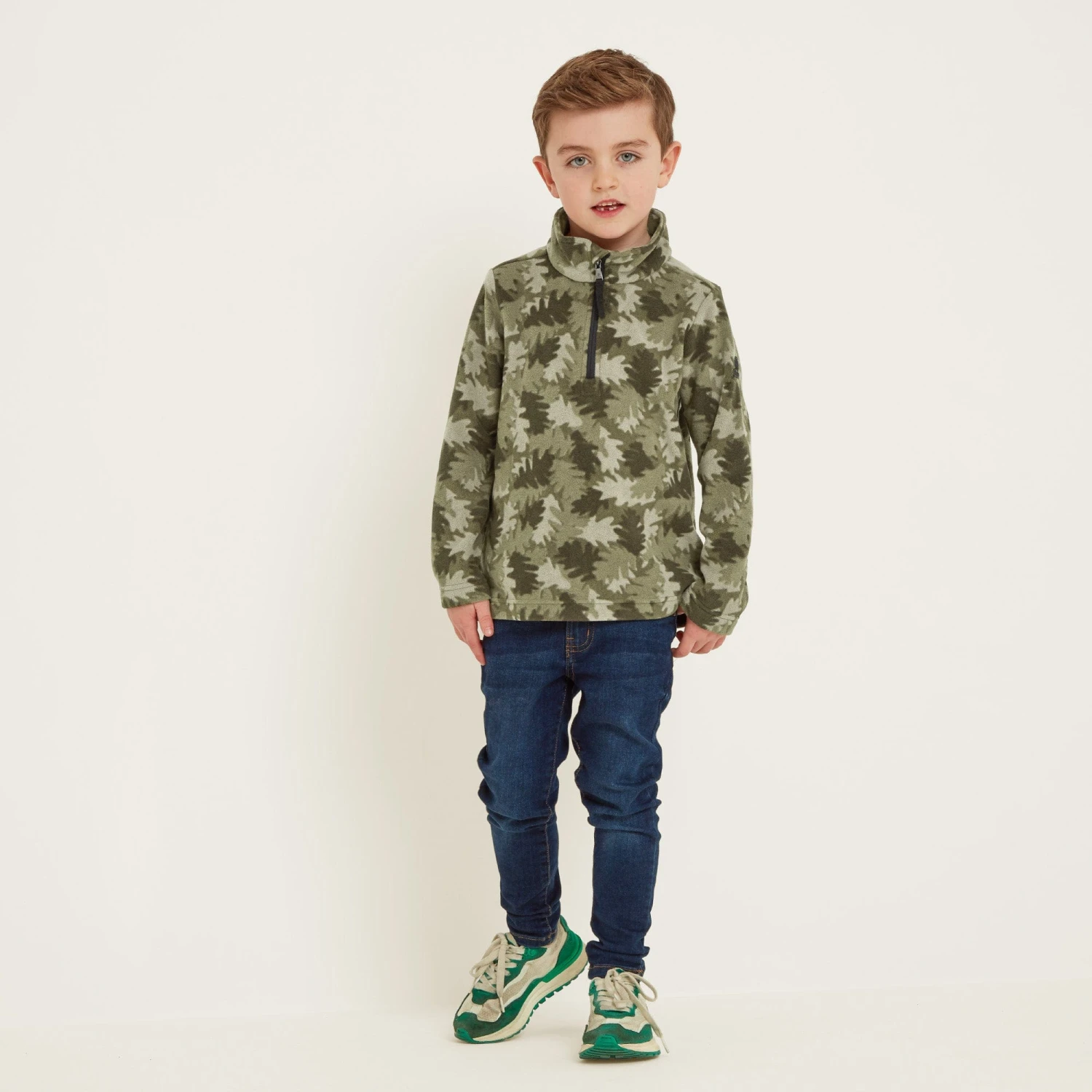 Toffolo Kids Zipneck Fleece - Leaf Camo 7 Toffolo Kids Zipneck Fleece - Leaf Camo - Image 5