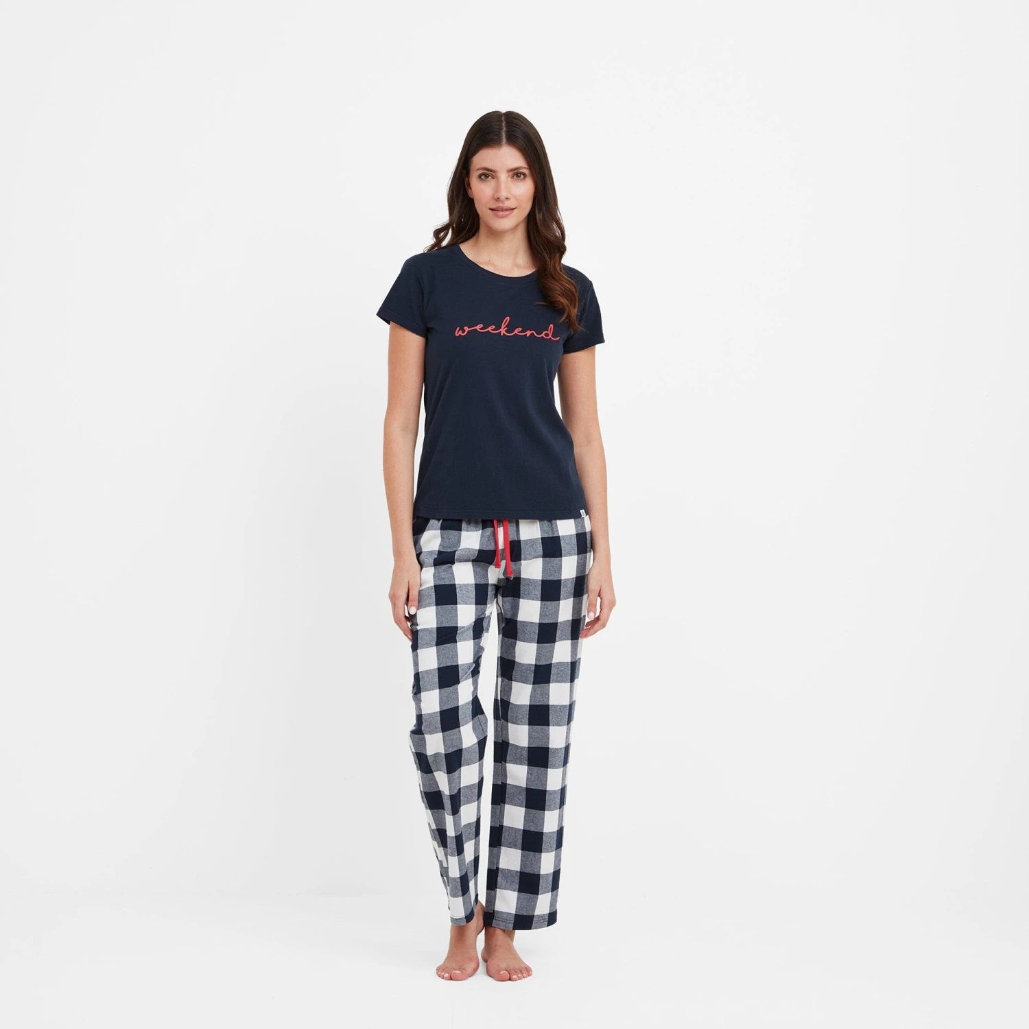 Unwind Womens Pyjama Trouser Set - Dark Indigo Check 6 Unwind Womens Pyjama Trouser Set - Dark Indigo Check - Image 4