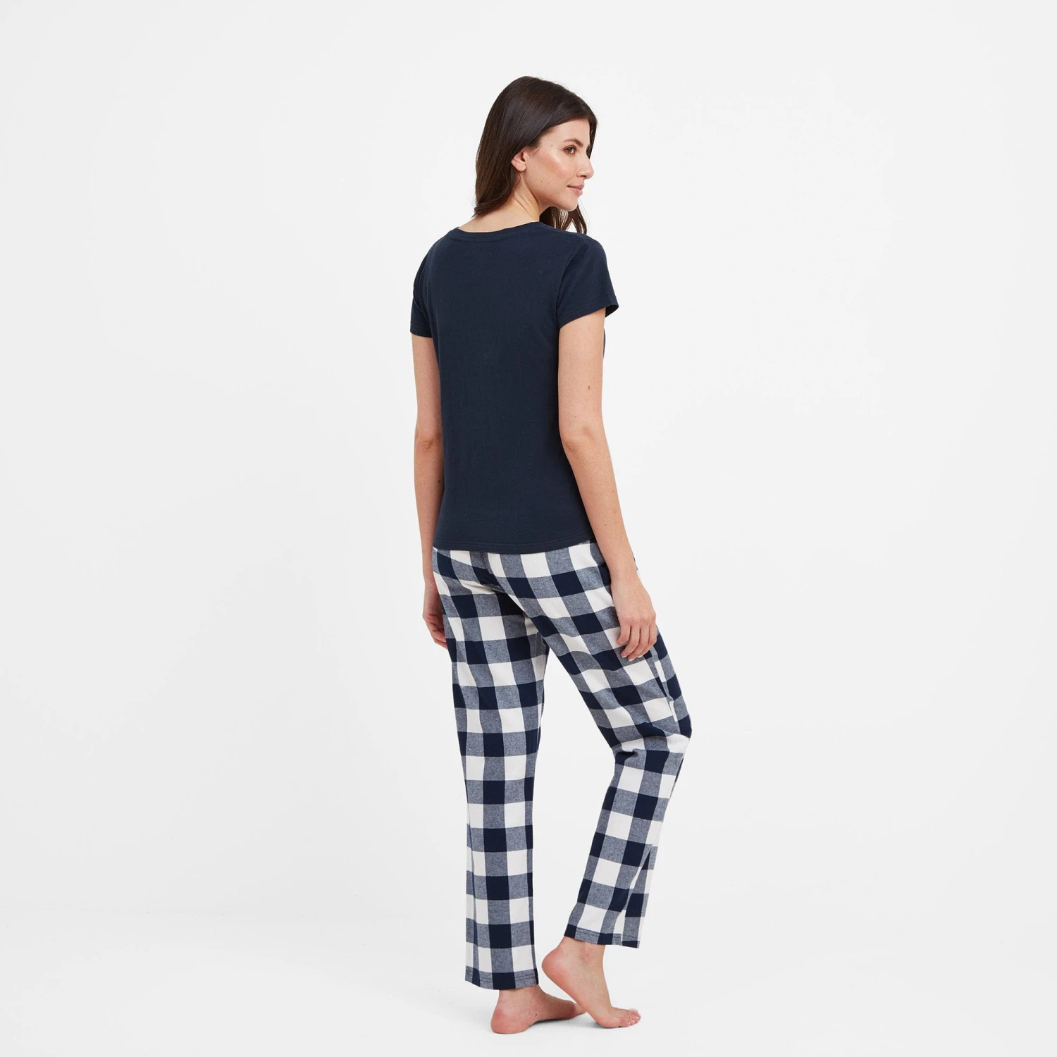 Unwind Womens Pyjama Trouser Set - Dark Indigo Check 5 Unwind Womens Pyjama Trouser Set - Dark Indigo Check - Image 3
