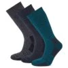 Villach 3 Pack Mens Trek Socks - Dark Grey Marl/Lagoon Blue/Dark Indigo -Fashion General Store 61856 VILLA900