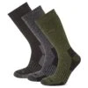 Villach 3 Pack Mens Trek Socks - Dark Grey Marl/Khaki/Black -Fashion General Store 61856 VILLA901