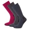 Villach 3 Pack Womens Trek Socks - Dark Grey Marl/Cerise/Dark Indigo -Fashion General Store 61856 VILLA910