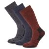 Villach 3 Pack Mens Trek Socks - Dark Grey Marl/Port/Dark Indigo -Fashion General Store 61856 VIllA902