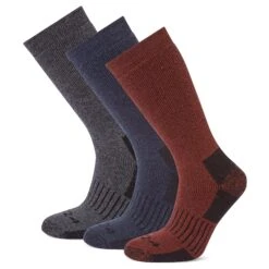 Villach 3 Pack Mens Trek Socks - Dark Grey Marl/Port/Dark Indigo