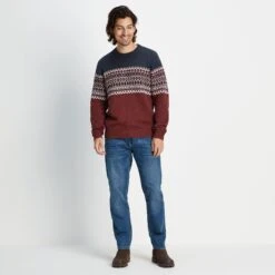 Waylon Mens Chunky Jumper - Port/Dark Indigo 13 Waylon Mens Chunky Jumper - Port/Dark Indigo -Fashion General Store 61856 WAYL002 1