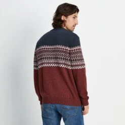 Waylon Mens Chunky Jumper - Port/Dark Indigo 16 Waylon Mens Chunky Jumper - Port/Dark Indigo -Fashion General Store 61856 WAYL002 3