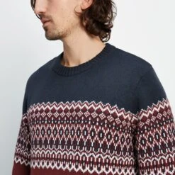 Waylon Mens Chunky Jumper - Port/Dark Indigo 15 Waylon Mens Chunky Jumper - Port/Dark Indigo -Fashion General Store 61856 WAYL002 5