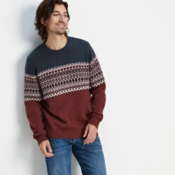 Waylon Mens Chunky Jumper - Port/Dark Indigo 12 Waylon Mens Chunky Jumper - Port/Dark Indigo -Fashion General Store 61856 WAYL002 6