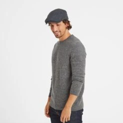 Weighton Knit Flat Cap - Blue Marl