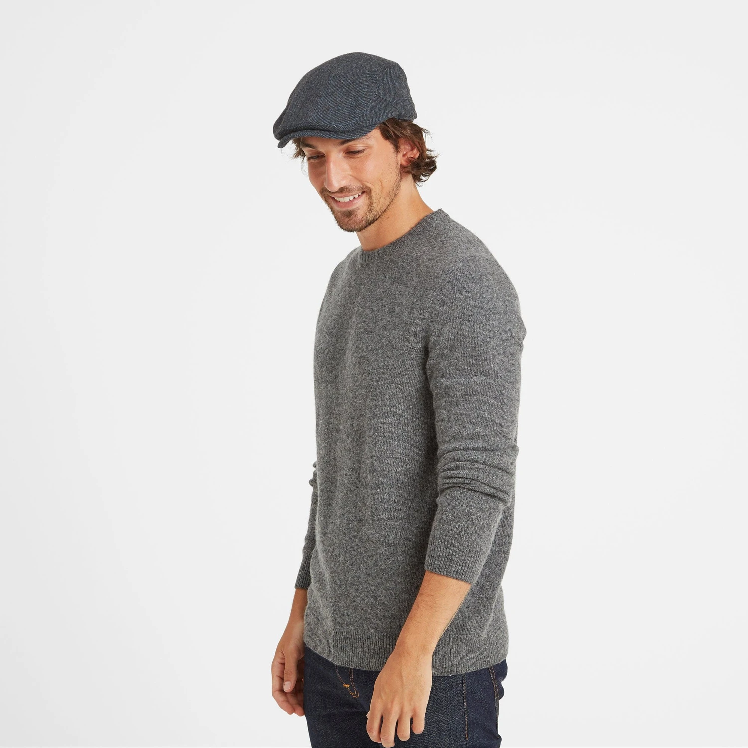 Weighton Knit Flat Cap - Blue Marl 3 Weighton Knit Flat Cap - Blue Marl