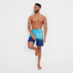 Wilbur Mens Stripe Swimshorts - Aqua/Night Blue -Fashion General Store 61856 WILB100 1