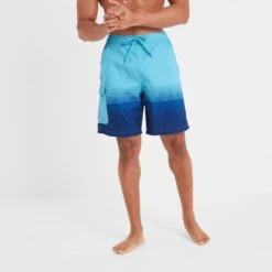 Wilbur Mens Stripe Swimshorts - Aqua/Night Blue -Fashion General Store 61856 WILB100 2