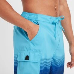 Wilbur Mens Stripe Swimshorts - Aqua/Night Blue -Fashion General Store 61856 WILB100 4