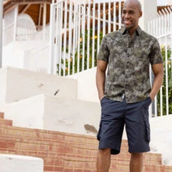 Arnie Mens Short Sleeve Shirt - Khaki