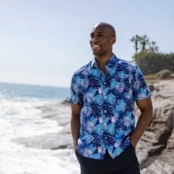 Arnie Mens Short Sleeve Shirt - Sapphire Blue