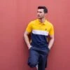 Charnock Mens Polo - Bright Yellow/Dark Indigo -Fashion General Store Charnockmenspolo YellowDarkIndigo 1