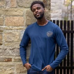 Ledstam Mens Long Sleeve T-Shirt - Dark Indigo