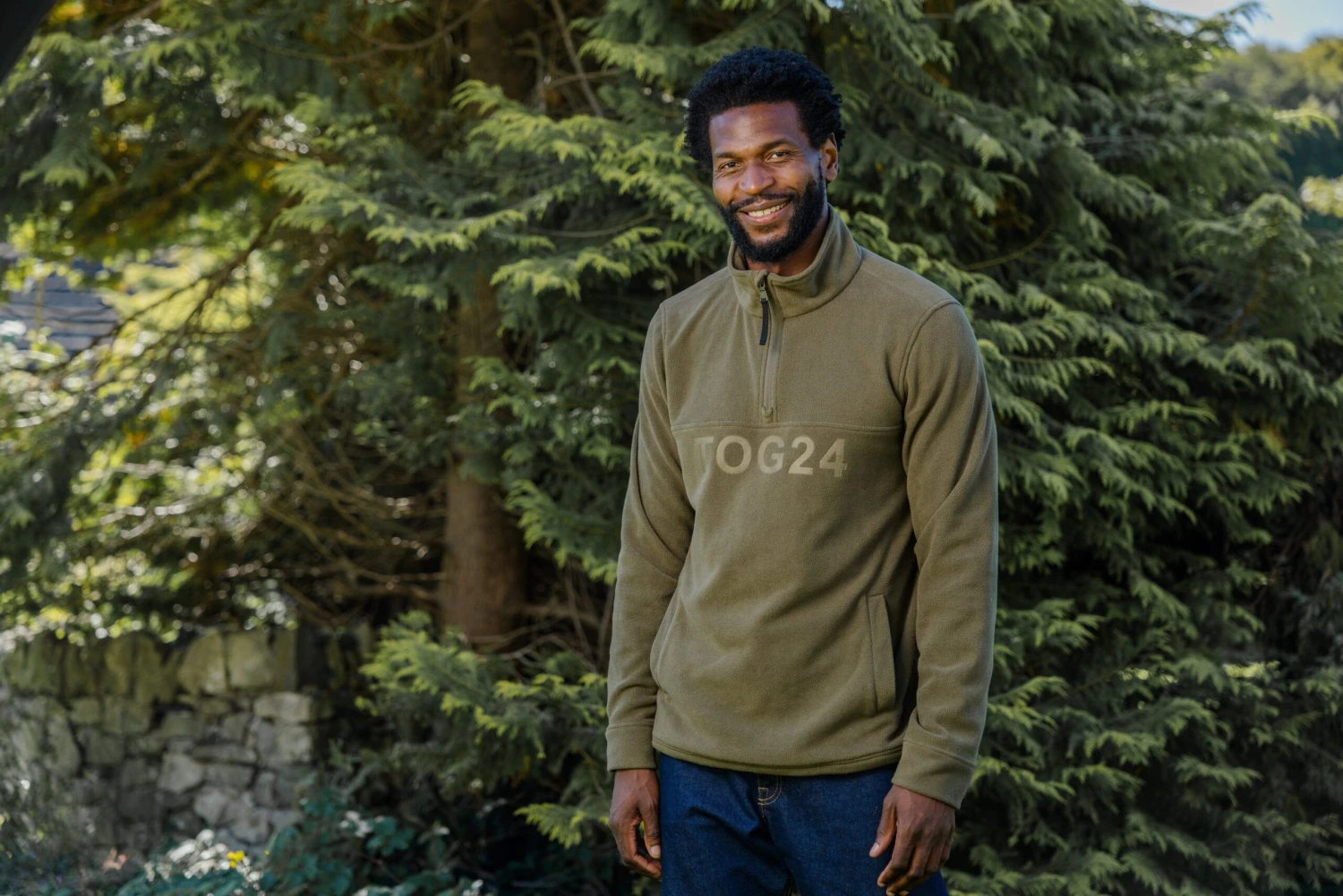 Drewery Mens Quarter Zip Fleece - Khaki 9 Drewery Mens Quarter Zip Fleece - Khaki - Image 7