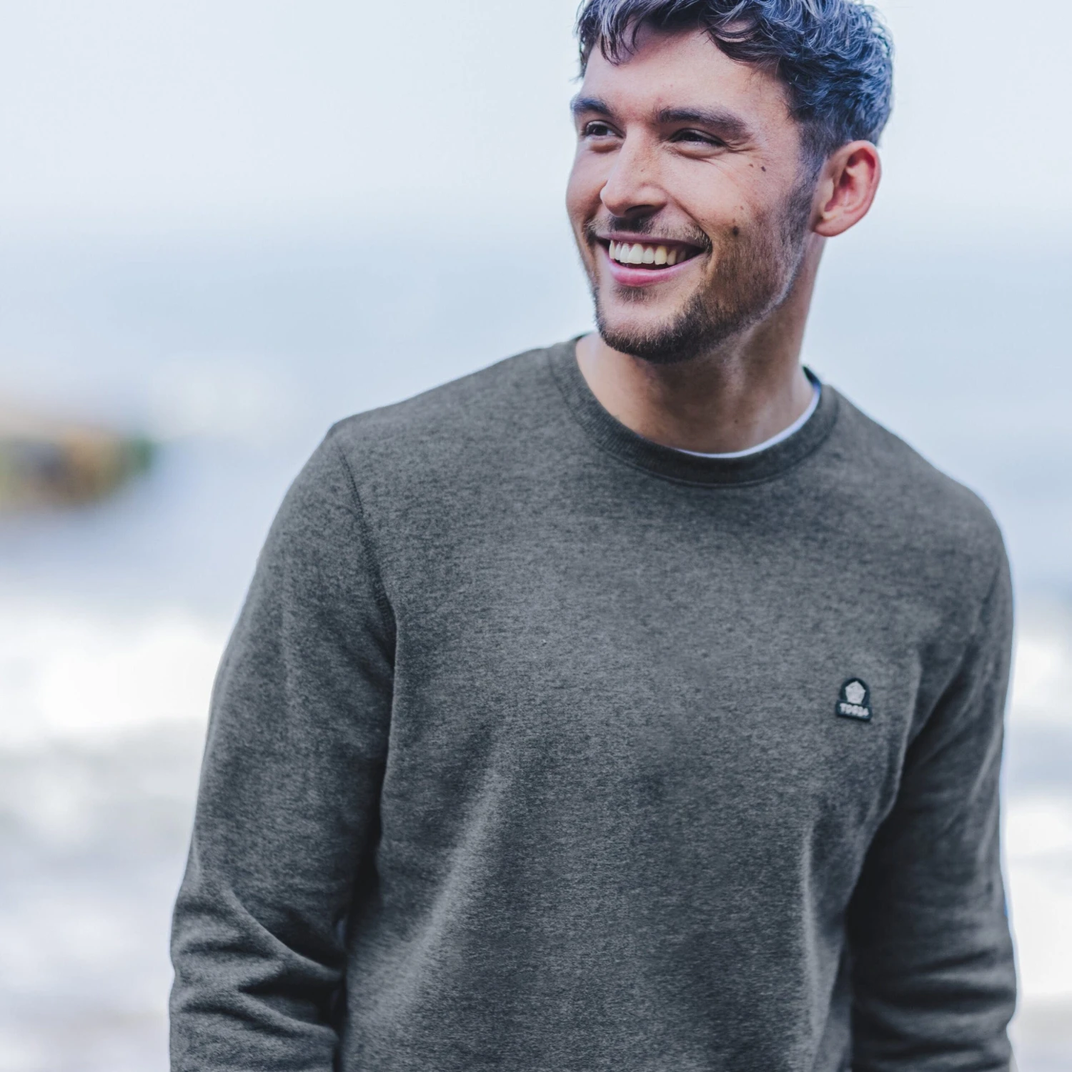 Mellor Mens Sweat - Dark Grey Marl 4 Mellor Mens Sweat - Dark Grey Marl - Image 2