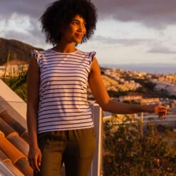 Maribel Womens Vest - Optic White Stripe 15 Maribel Womens Vest - Optic White Stripe -Fashion General Store Maribelwomenstop Opticwhite