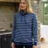 Redmire Womens Funnel Neck - Optic White/Dark Indigo -Fashion General Store Redmire2