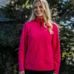 Revive Womens Quarter Zip Fleece - Magenta Pink