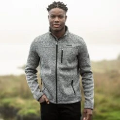 Sedman Mens Knitlook Fleece Jacket - Dark Grey Marl -Fashion General Store Sedmanmensfleece darkgreymarl