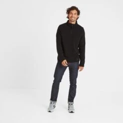 Treeton Mens Fleece Zipneck - Black -Fashion General Store TREEZ001 1