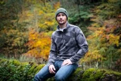 Bleakholt Mens Quarter Zip Fleece - Steel Grey Geo Camo -Fashion General Store bleakholtmensfleecegeoblockcamo