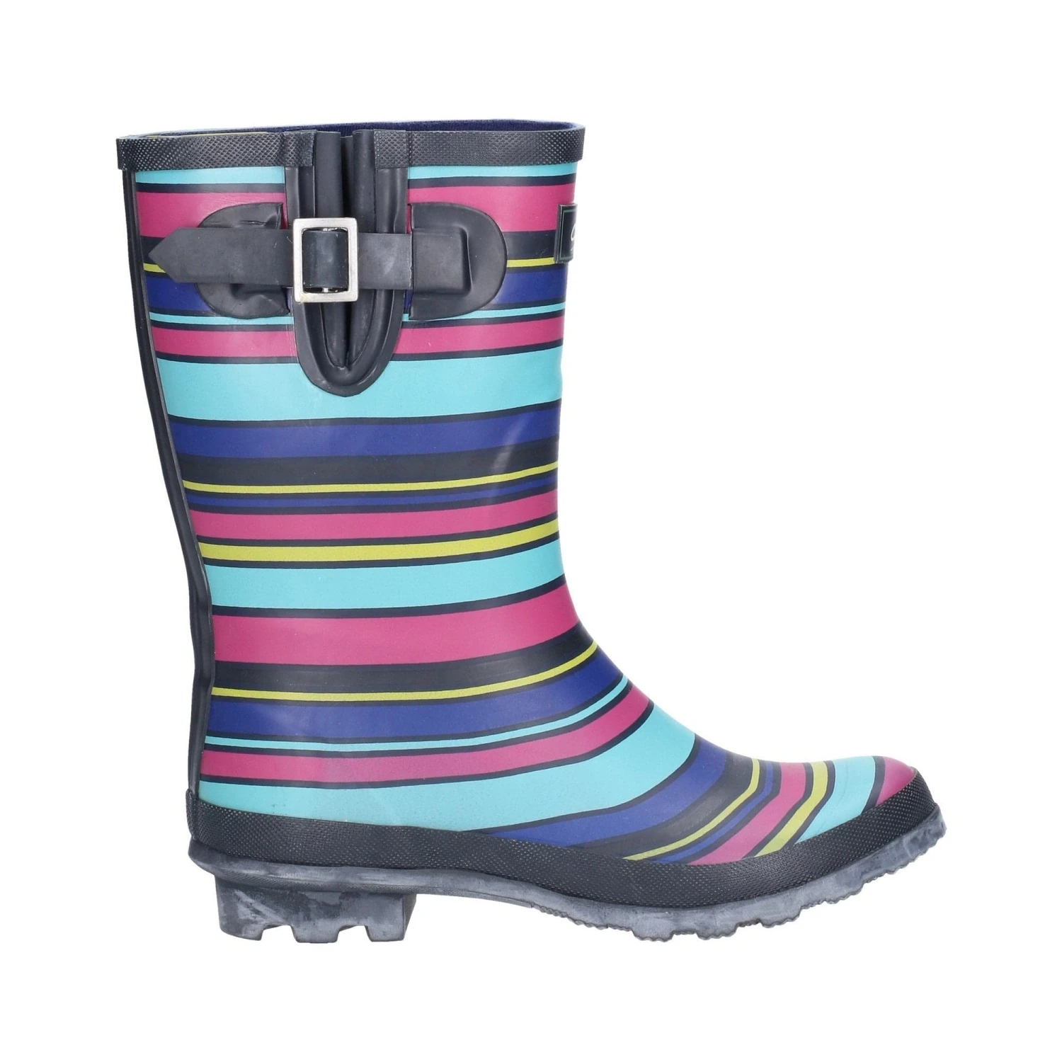 Cotswold Paxford Womens Elasticated Mid Calf Wellington Boots - Stripe Multicoloured 6 Cotswold Paxford Womens Elasticated Mid Calf Wellington Boots - Stripe Multicoloured - Image 4