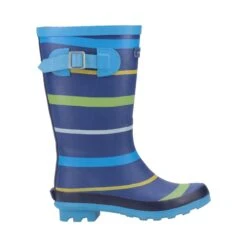 Cotswold Stripe Kids Wellington Boots - Blue/Green/Yellow -Fashion General Store gbt 25644 48267 f i 1