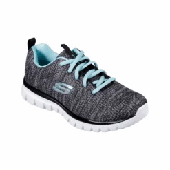 Skechers Graceful Twisted Fortune Womens Shoes - Black/Turquoise -Fashion General Store gbt 29292 54513 jdg fa 1