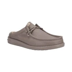 HEYDUDE Wally Slip Canvas Mens Mule - Walnut